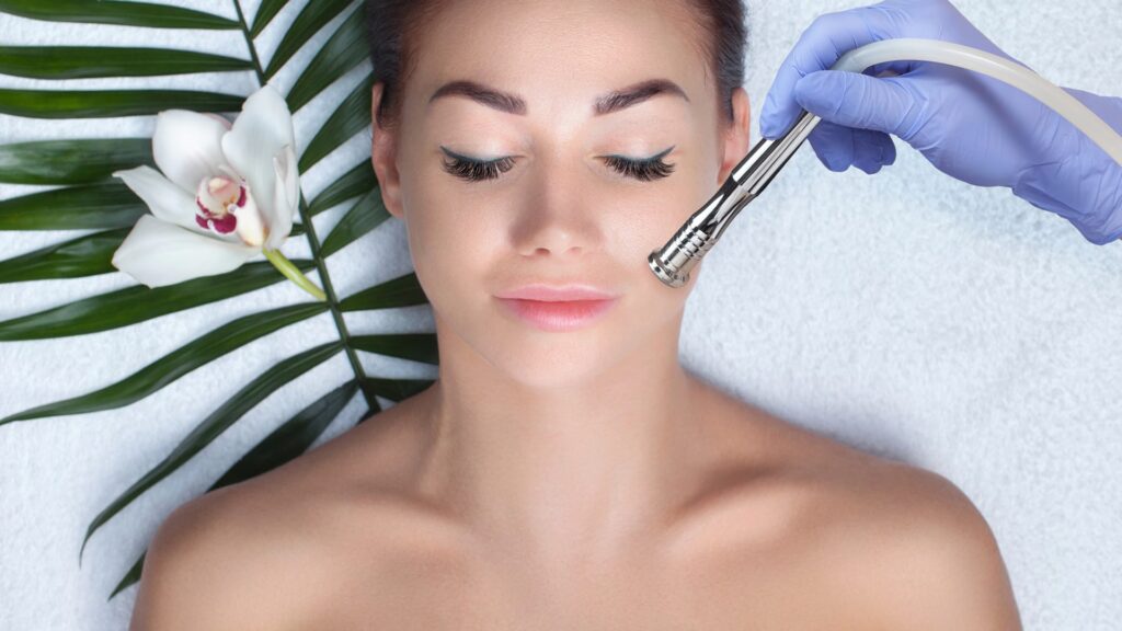 Facial exfoliation skin treatment at med spa